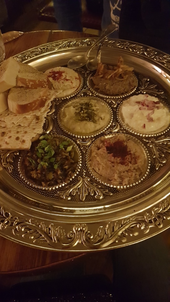 Mediterranean platter at Underground Jewish Bar