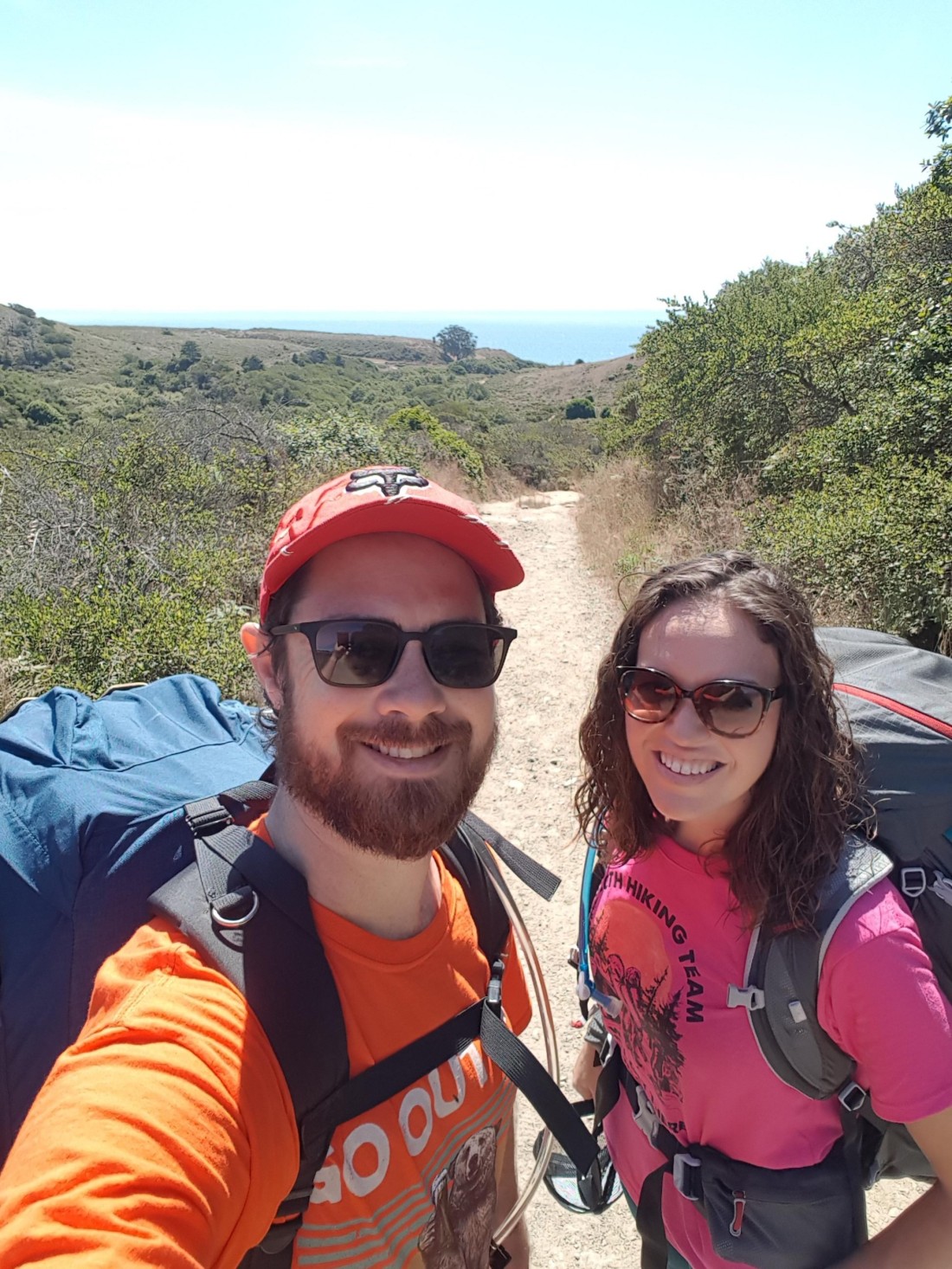 Getting ready to hike! Point Reyes, CA